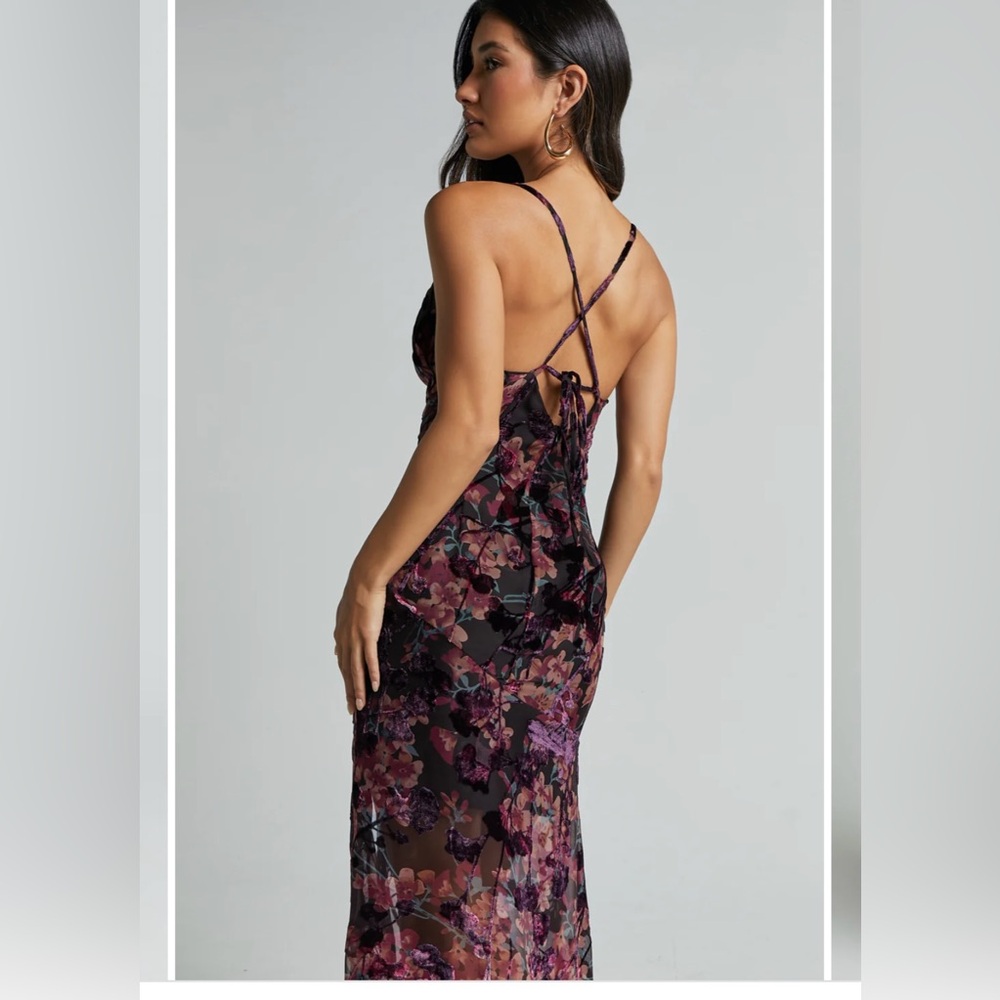 Showpo Aletta cowl neck purple maxi dress. Size 4, great condition - Picture 3 of 5